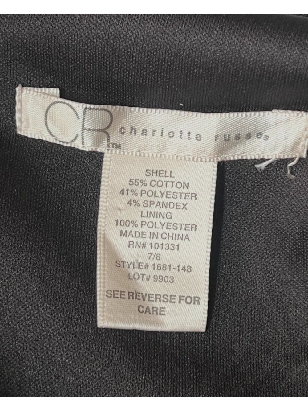 Charlotte Russe Dress Black Asymmetrical Size 7/8 Neckline Ruffles & Rosettes - Picture 6 of 8